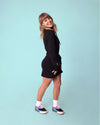 Wear Your Heart on Your Sleeve, Funnelneck, Lounging, Love,  Funnel Dress with Thumbholes, Comfort, Black <peachylean.com>