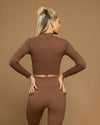 Gym Goddess Danu Zip up Coco Brown