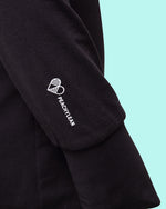 Wear Your Heart on Your Sleeve, Funnelneck, Lounging, Love,  Funnel Dress with Thumbholes, Comfort, Black <peachylean.com>