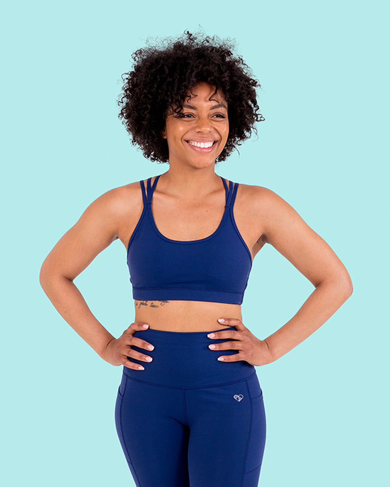 Buy Women Medium Support Fitness Sports Bra - Blue Online