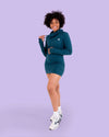 Wear Your Heart on Your Sleeve, Funnelneck, Lounging, Love,  Funnel Dress with Thumbholes, Comfort, Dark Green <peachylean.com>