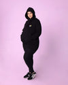 Wear Your Heart on Your Sleeve, Oversize, Lounging, Love,  Hoodie, Hoodie Dress with Pockets, Comfort, Hoody, We Can Black <peachylean.com>