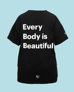 Everybody is Beautiful, Tee Shirt, T-Shirt, Tees, Mental Health Awareness, The Power of Positivity, Version of Ourselves We Can Love, Body, Healing, Happy, Inner, Feeling, Love, Oversize, Slogan, Lounging, Layering, Black <peachylean.com>